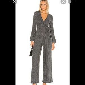 BCBG. Side Tie Jumpsuit. Black/Sparkle. Small